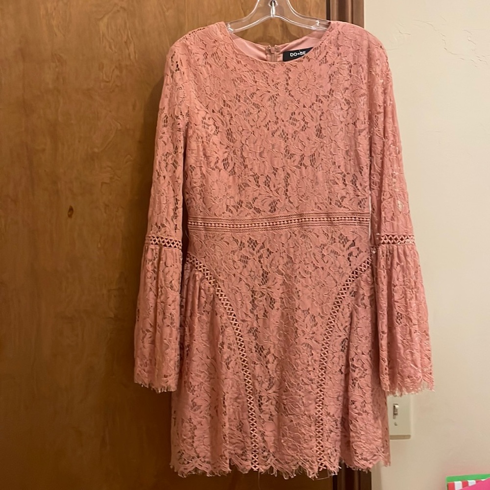 Pink lace juniors dress